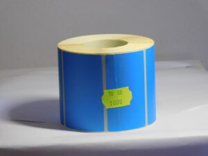 Papír címke 80x50 mm * 1000db / tekercs /világos kék/nettó ár