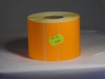 Papír címke 80x50 mm * 1000db / tekercs /fluó narancs/nettó ár