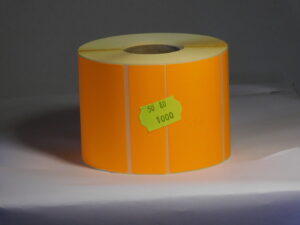 Papír címke 80x50 mm * 1000db / tekercs /fluó narancs/nettó ár