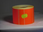 Papír címke 80x50 mm * 1000db / tekercs /fluó piros/nettó ár