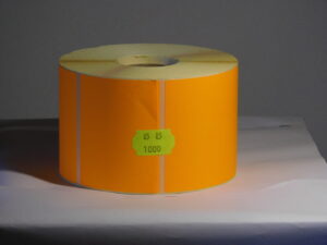 Papír címke 85x85 mm * 1000db / tekercs /fluó narancs/nettó ár