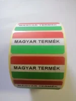 Papír címke 43x20 mm * 1500db / tekercs /Magyar zászlós*nettó ár