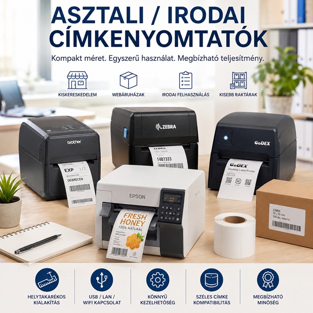 asztali címkenyomtató j
